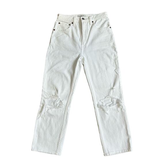 Abercrombie & Fitch Jeans The Ankle Straight Ultra High Rise White Denim 26 2 S - Picture 1 of 12